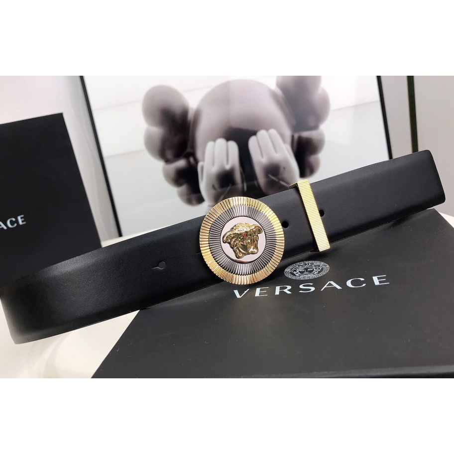 Versace Enamel Medusa Biggie Belt   40mm - FashionPlug