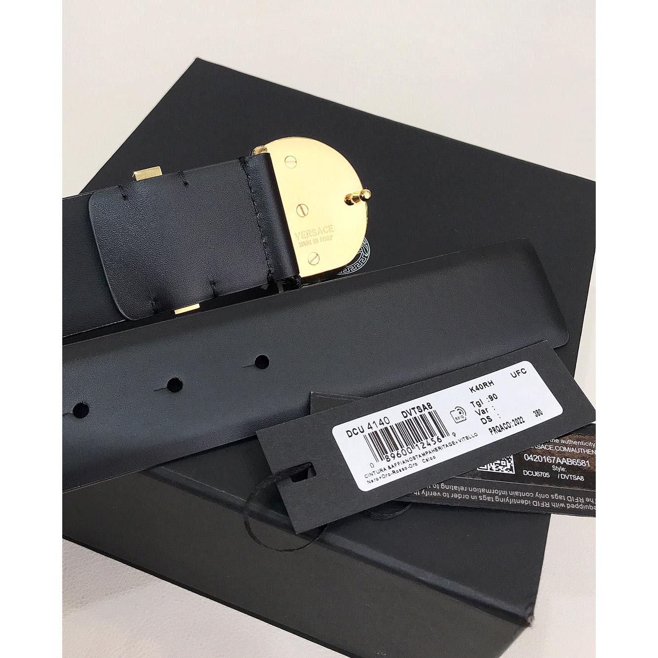 Versace Enamel Medusa Biggie Belt   40mm - FashionPlug
