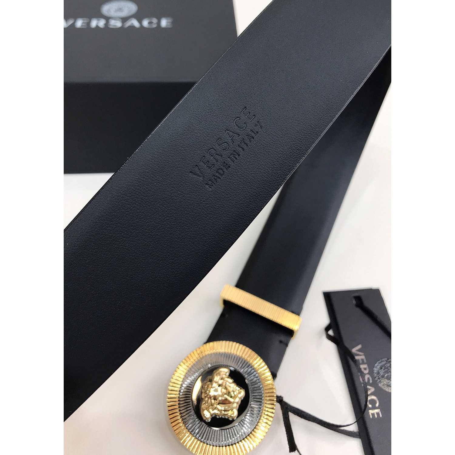 Versace Enamel Medusa Biggie Belt   40mm - FashionPlug