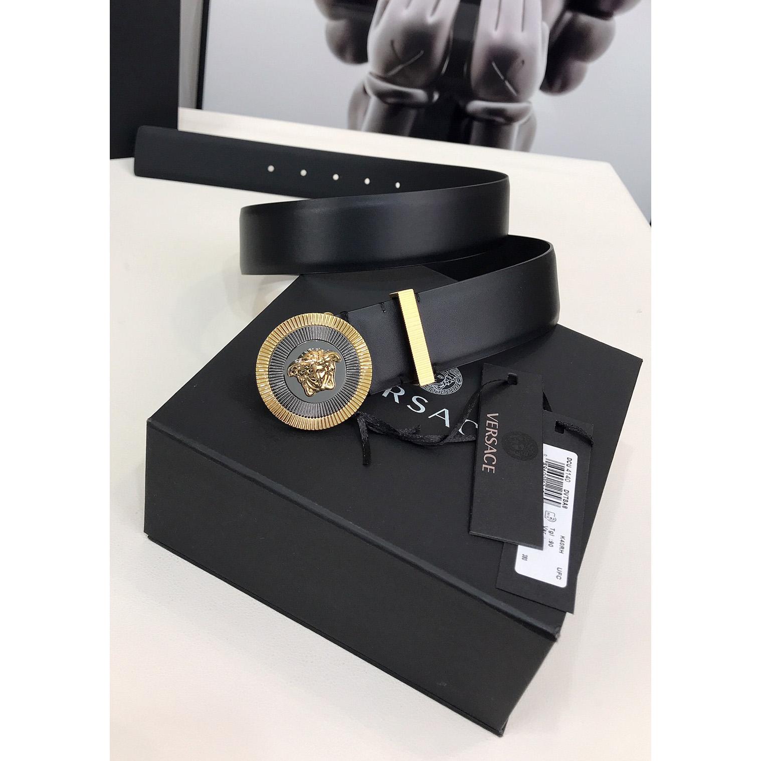 Versace Enamel Medusa Biggie Belt   40mm - FashionPlug