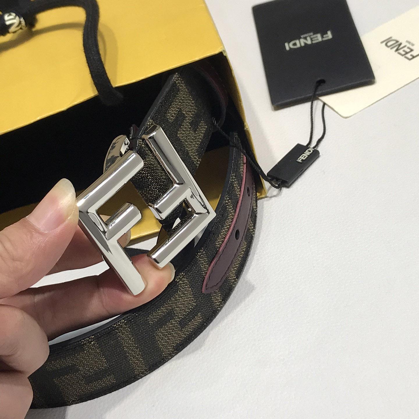 Fendi Brown Fabric Belt - FashionPlug