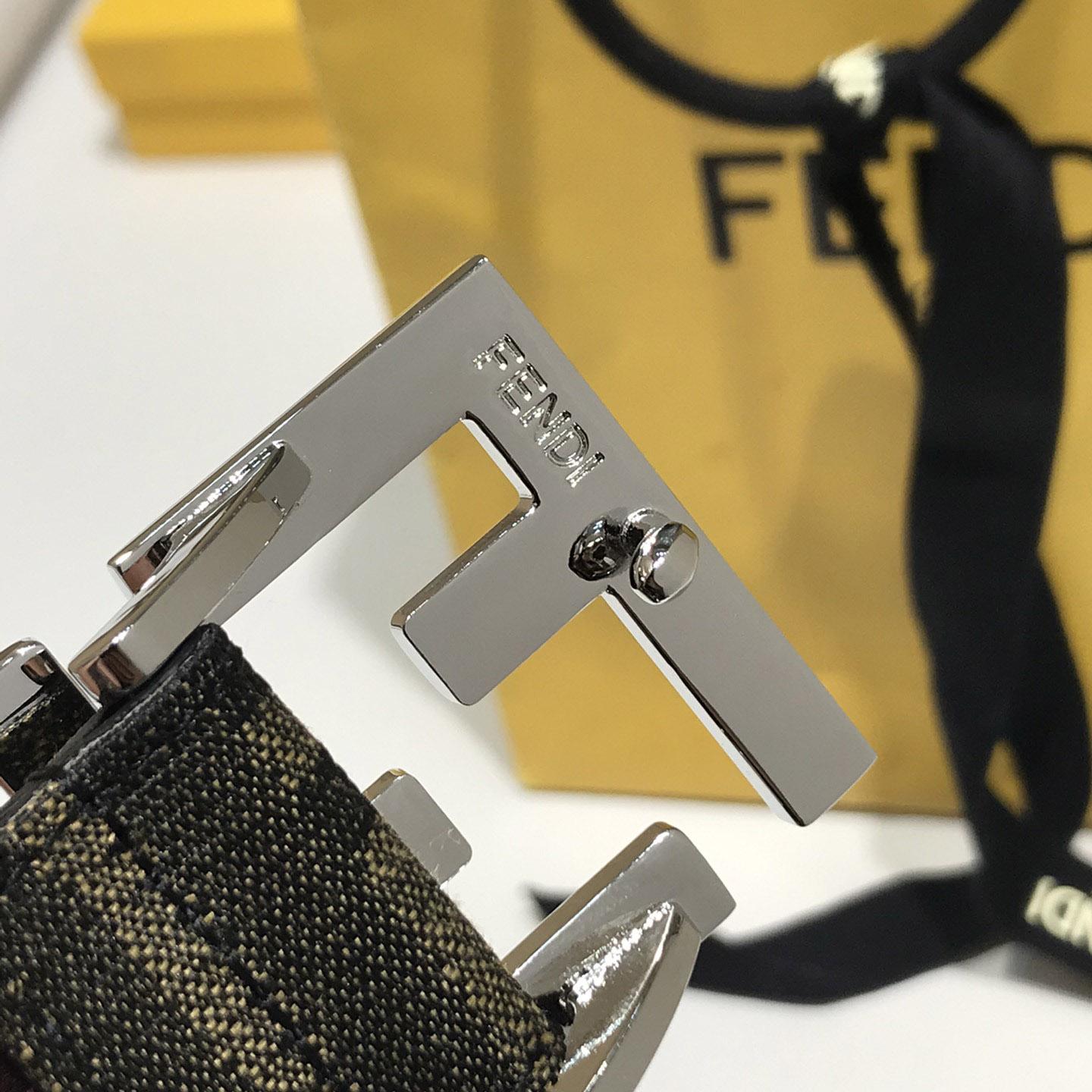 Fendi Brown Fabric Belt - FashionPlug