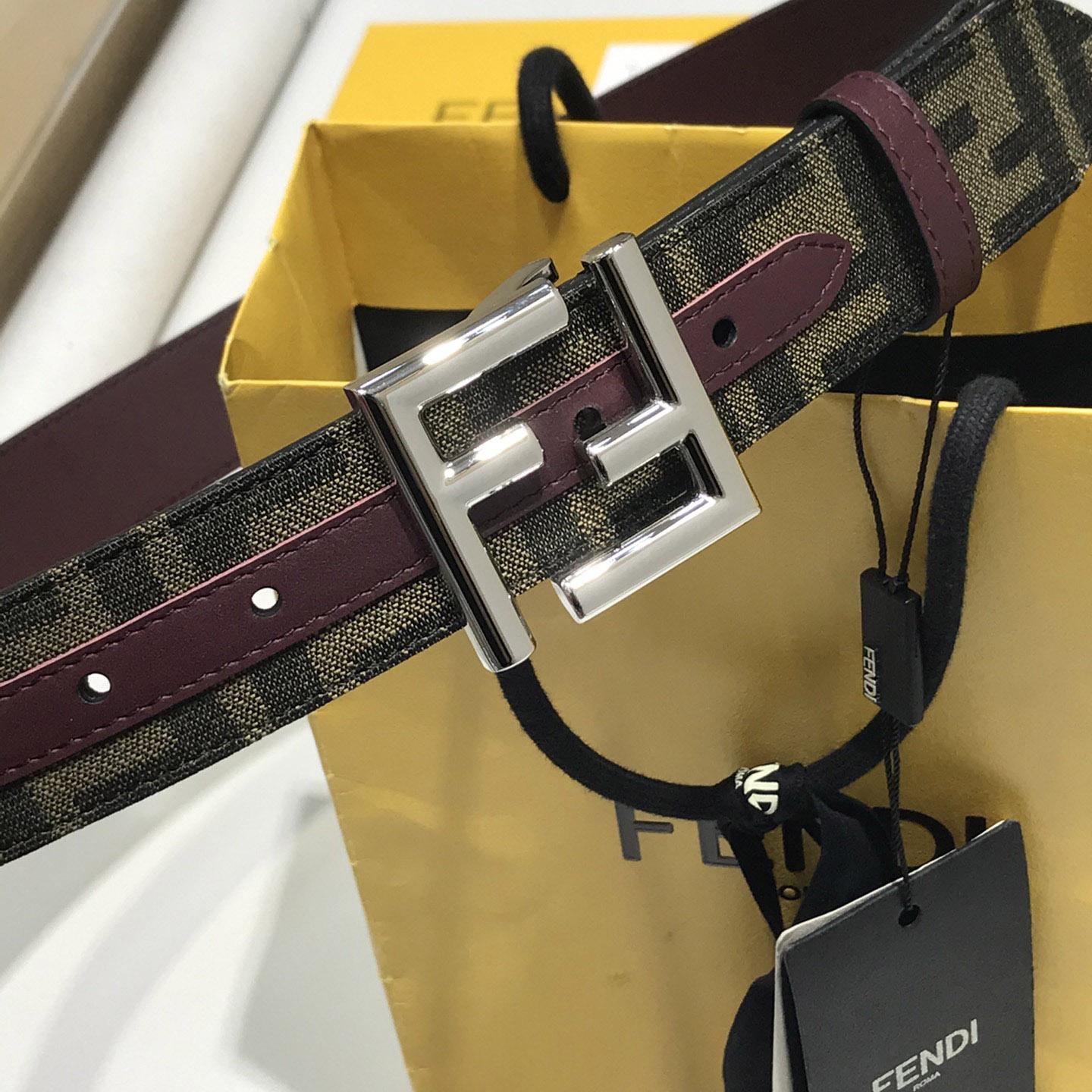 Fendi Brown Fabric Belt - FashionPlug