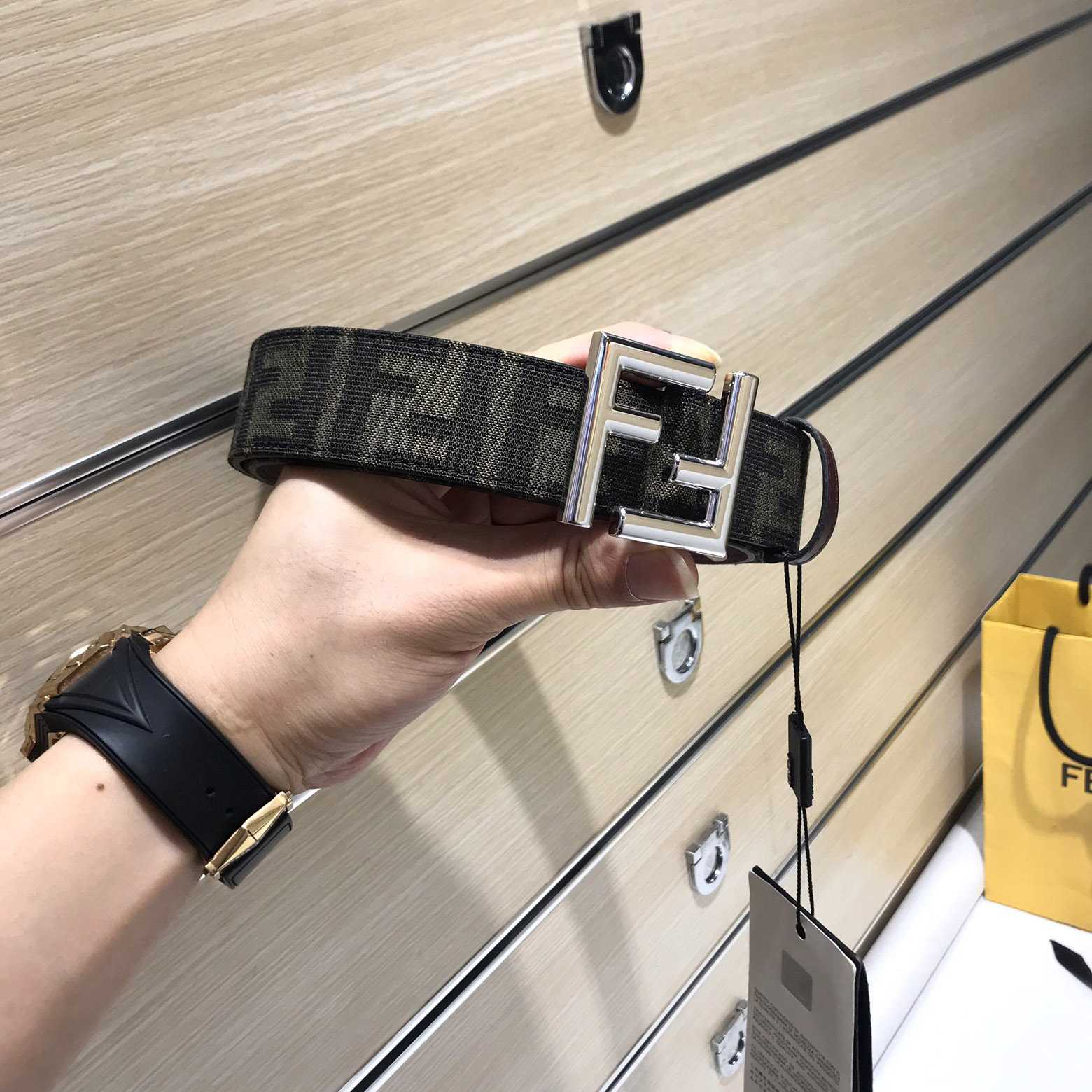 Fendi Brown Fabric Belt - FashionPlug