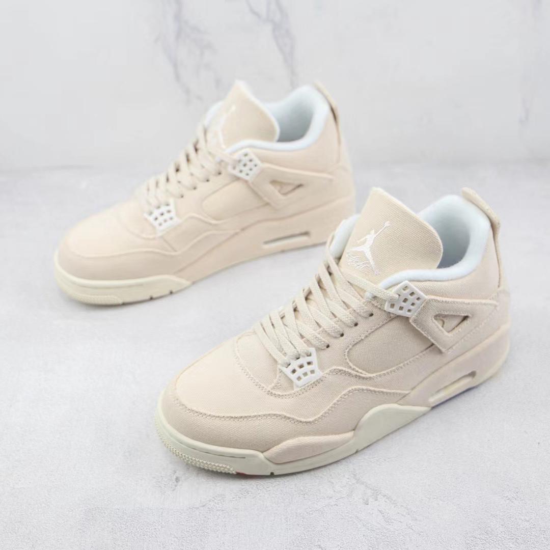 Air Jordan 4  "Canvas" Sneakers DQ4909-100WL - FashionPlug