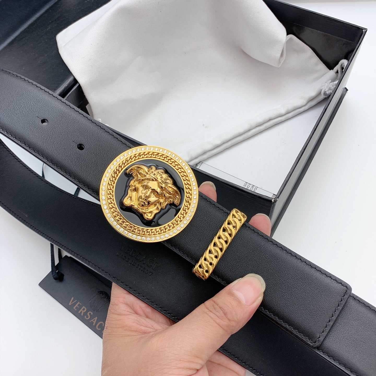 Versace Medusa Biggie Belt - FashionPlug