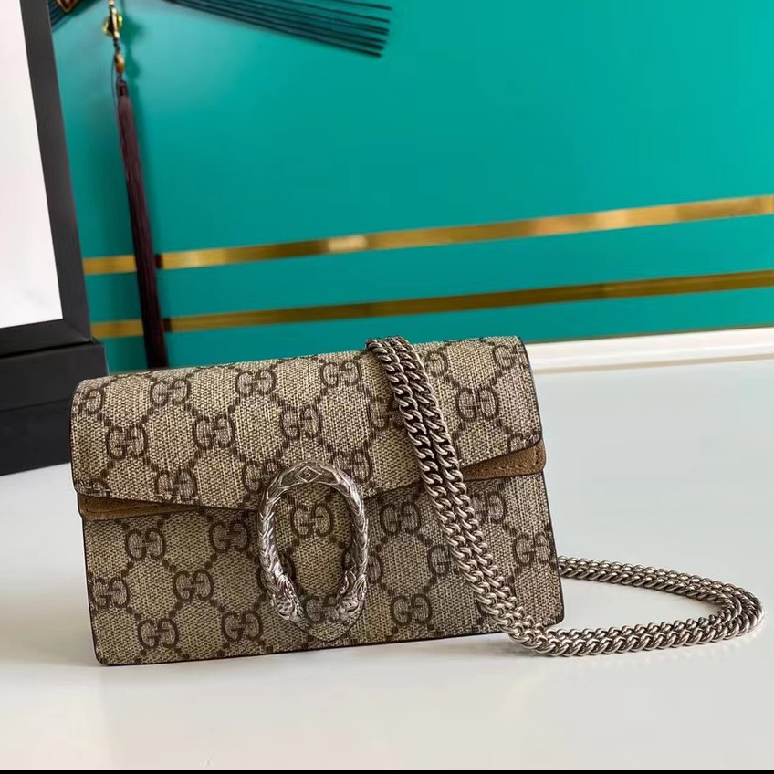 Gucci Dionysus GG Supreme Super Mini Bag(16.5-10-4.5cm)   476432 - FashionPlug