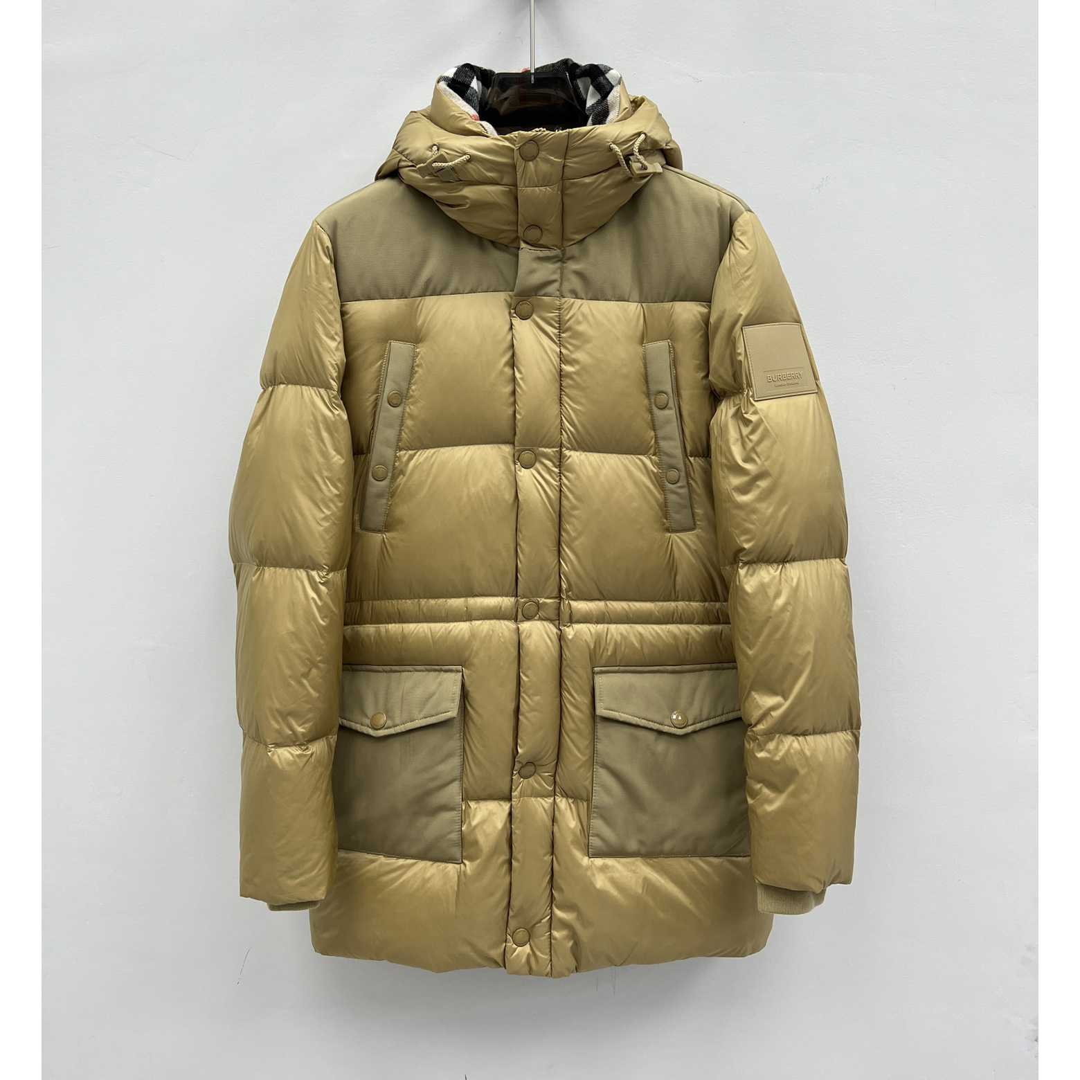 Burberry Logo Appliqué Nylon Puffer Coat - FashionPlug