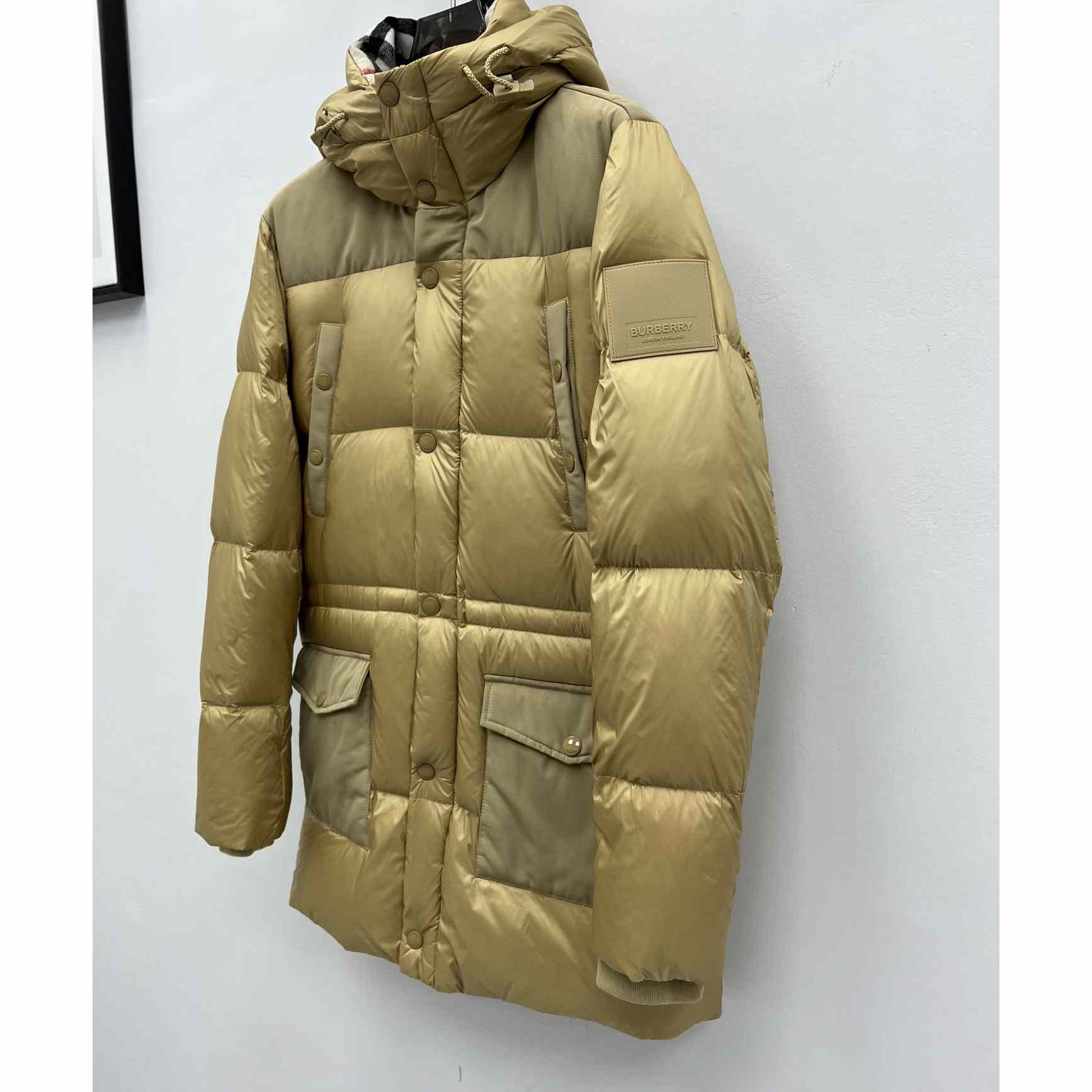 Burberry Logo Appliqué Nylon Puffer Coat - FashionPlug
