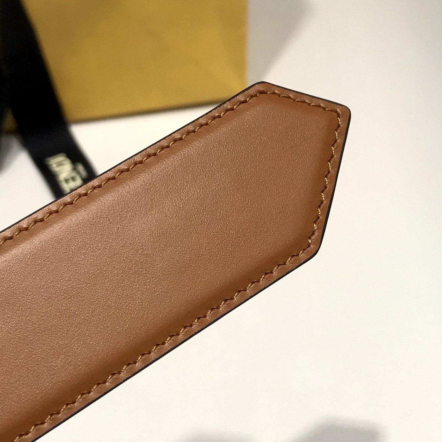 Fendi Brown Leather Belt - FashionPlug