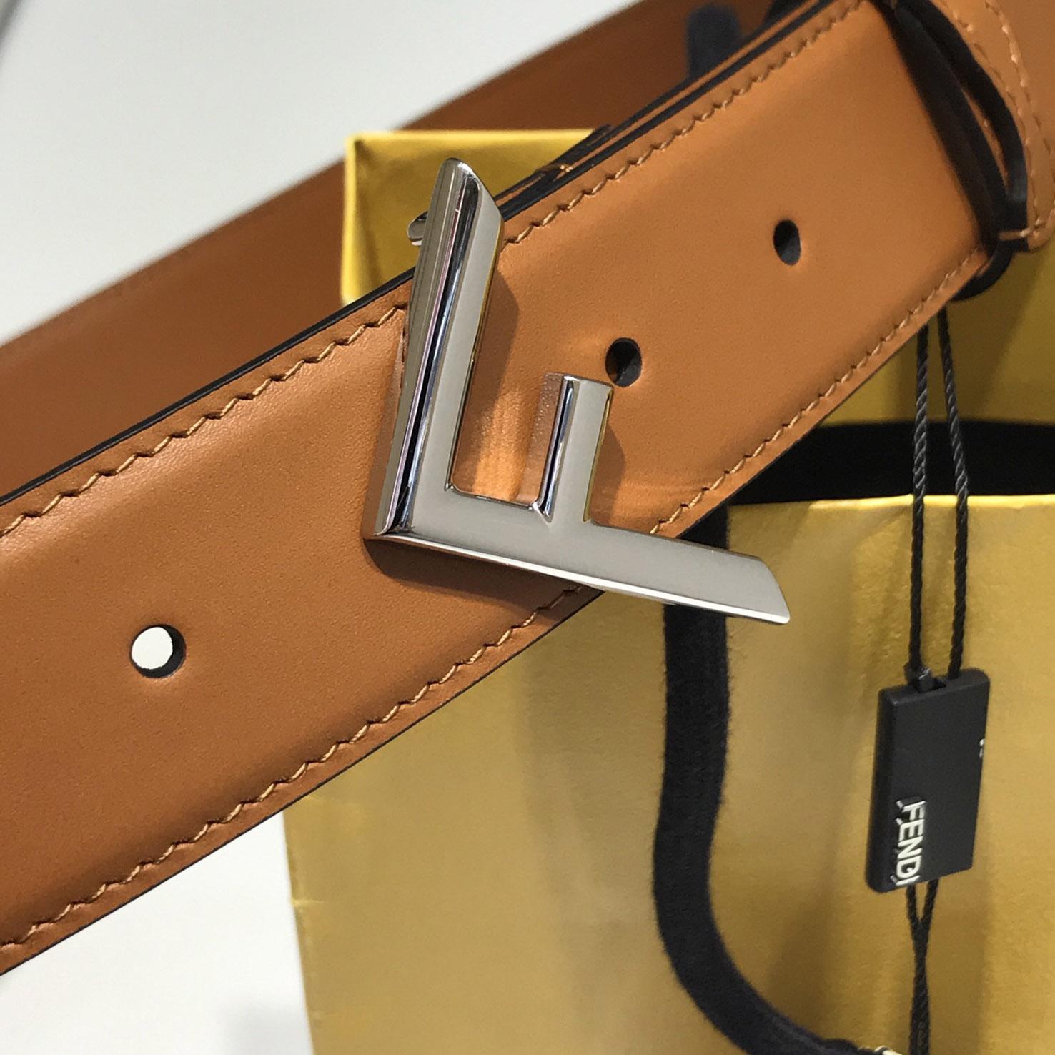 Fendi Brown Leather Belt - FashionPlug