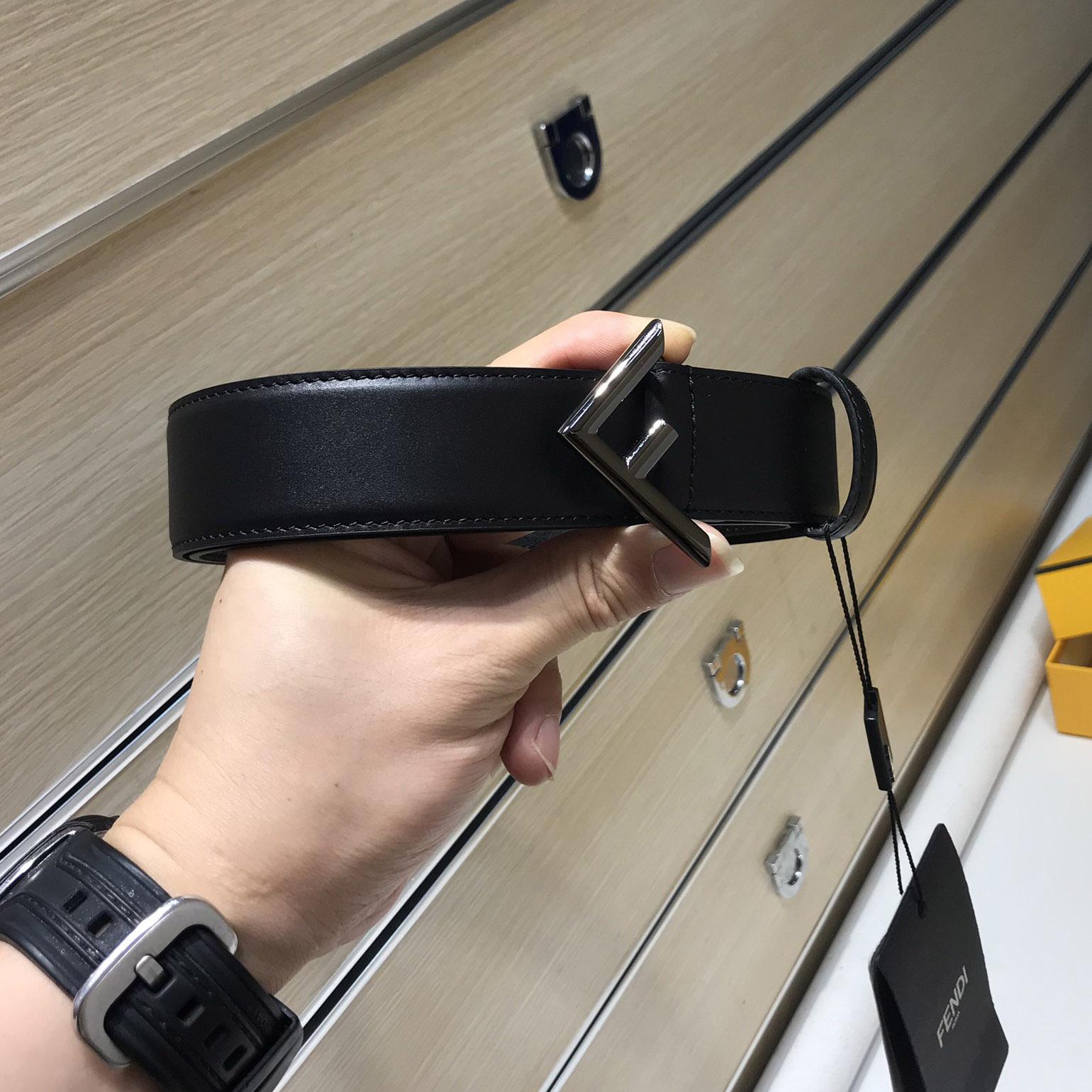 Fendi Black Leather Belt - FashionPlug