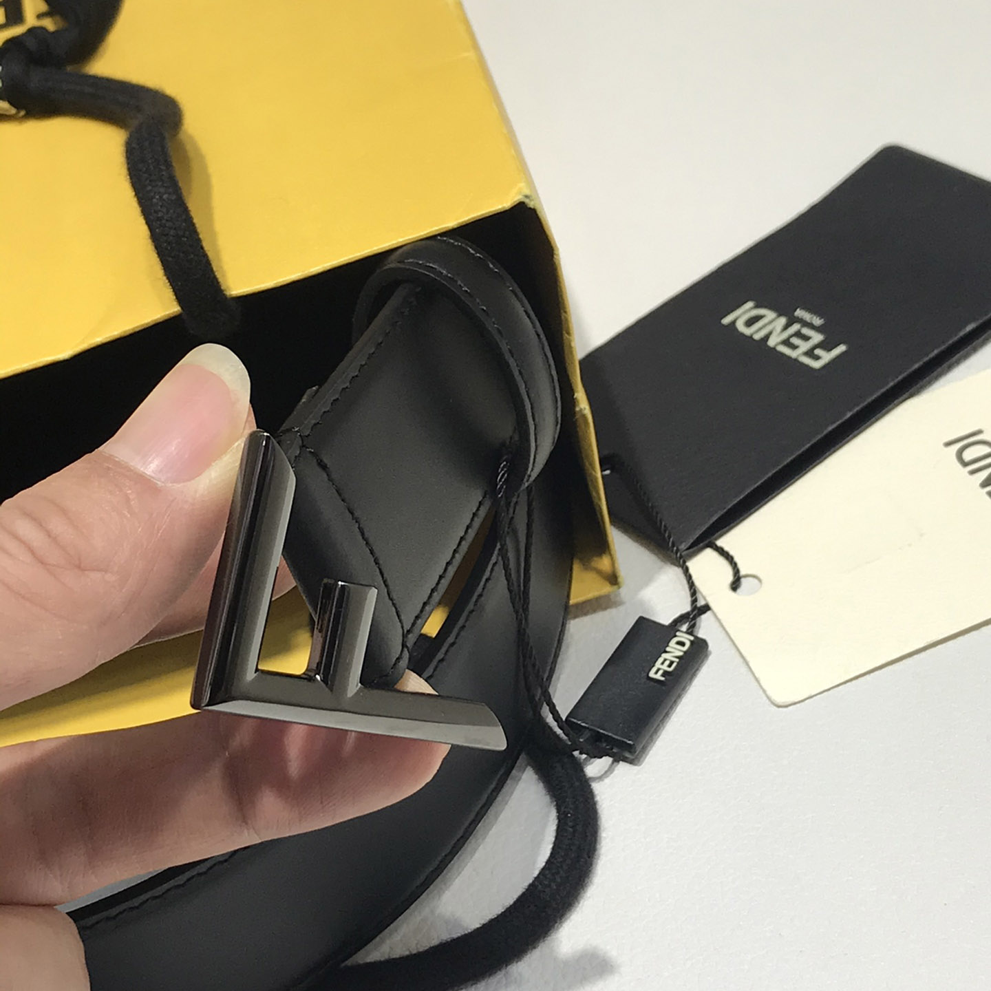 Fendi Black Leather Belt - FashionPlug