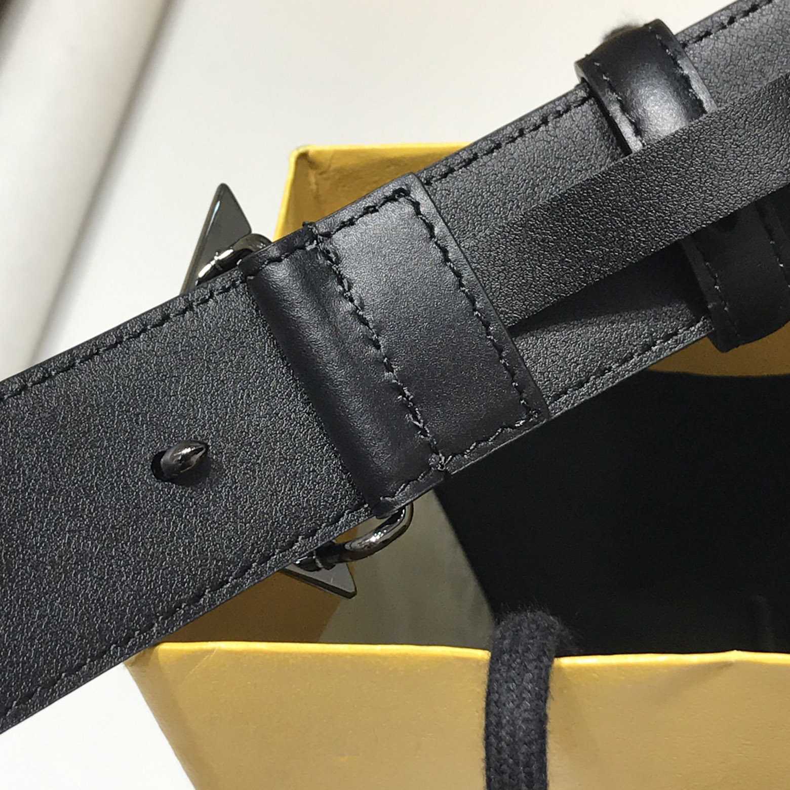 Fendi Black Leather Belt - FashionPlug