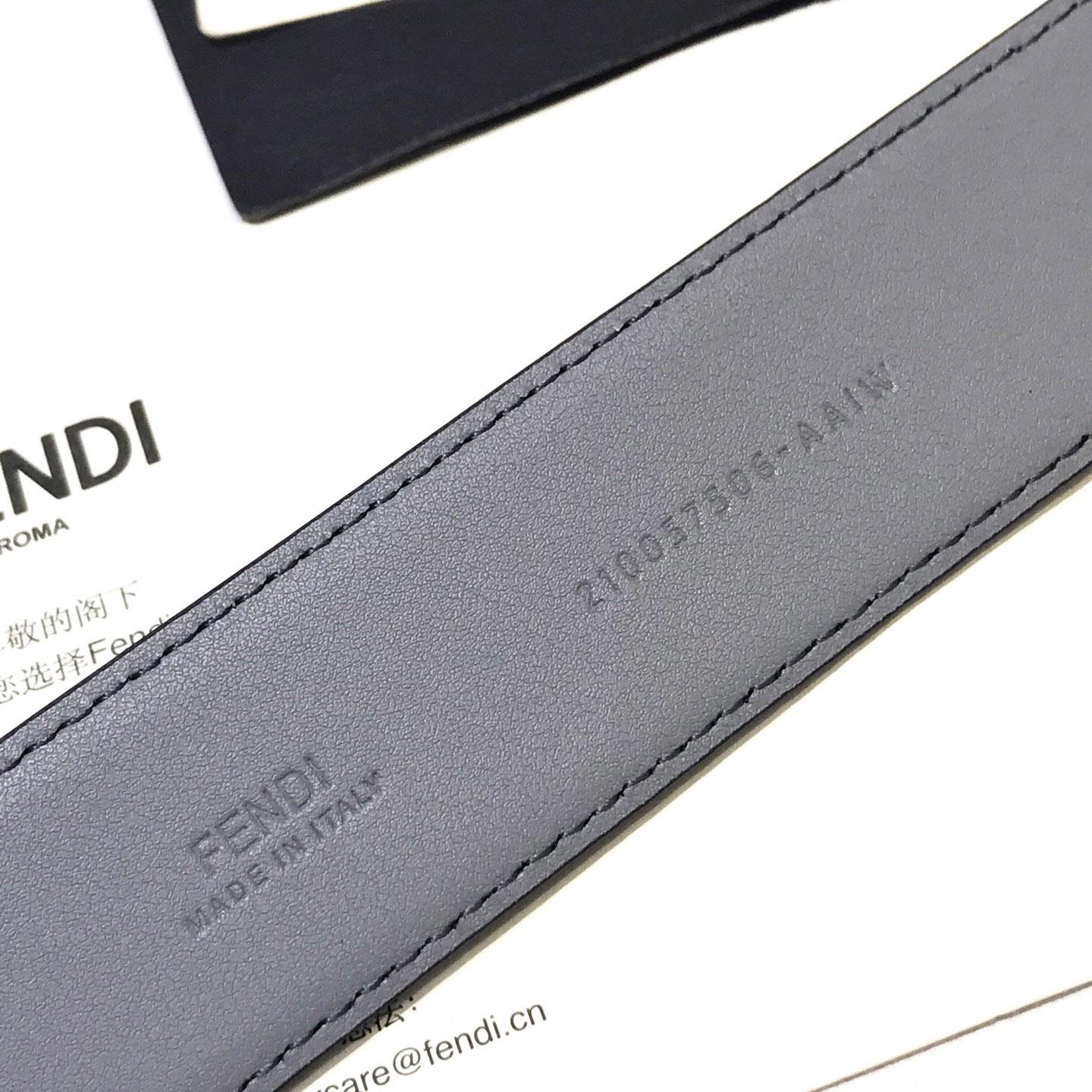 Fendi Pale Gray Leather Belt - FashionPlug