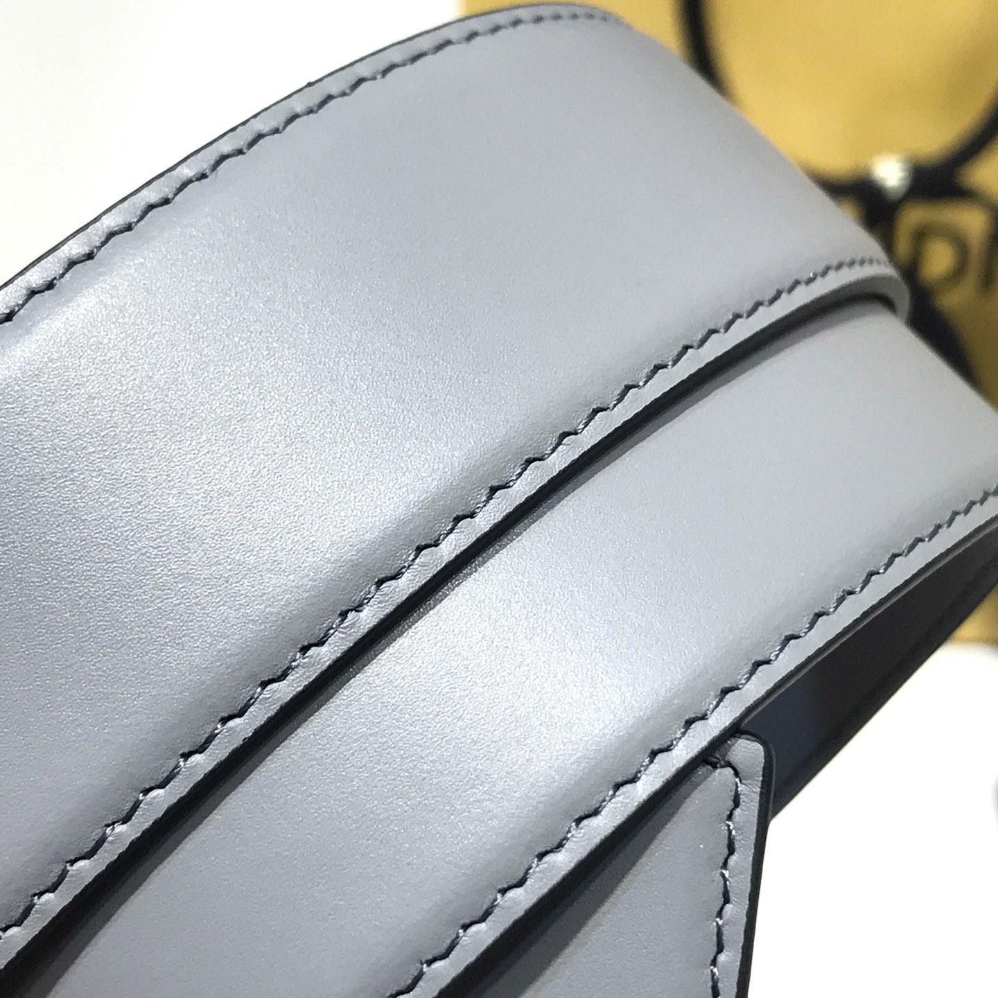 Fendi Pale Gray Leather Belt - FashionPlug