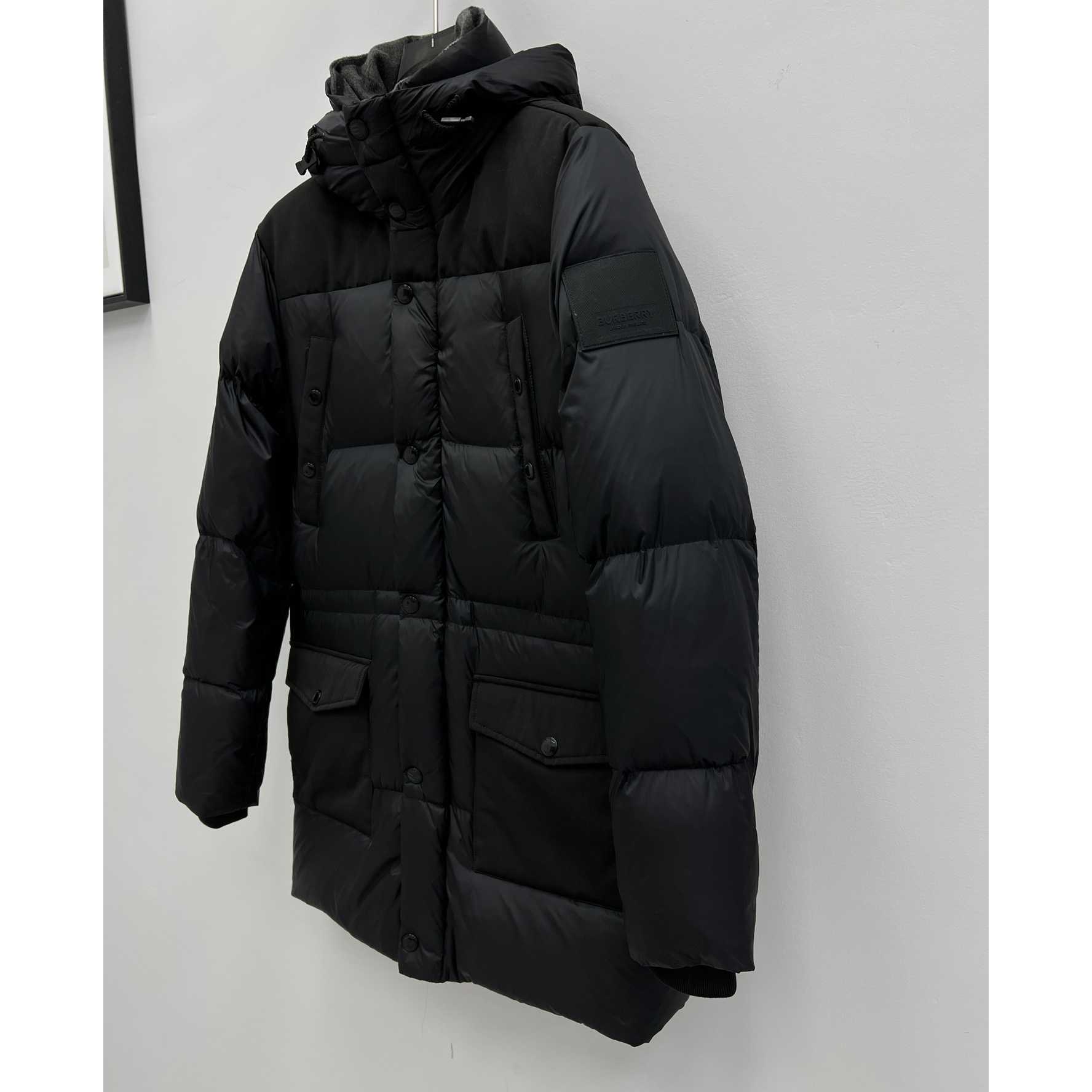 Burberry Logo Appliqué Nylon Puffer Coat - FashionPlug