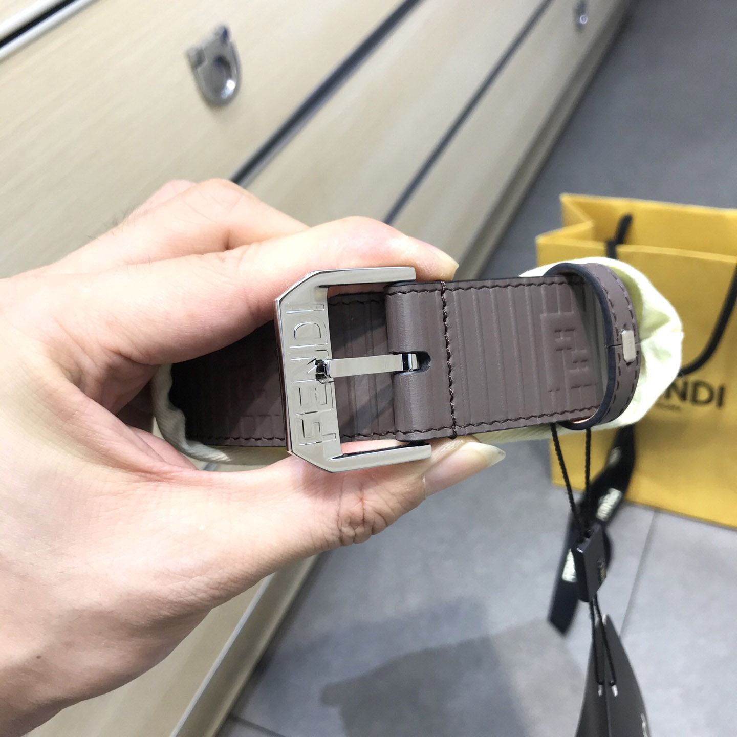 Fendi Brown Leather Belt - FashionPlug