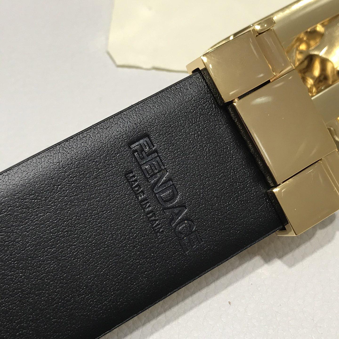Versace Fendace Gold Baroque Reversible Belt - FashionPlug