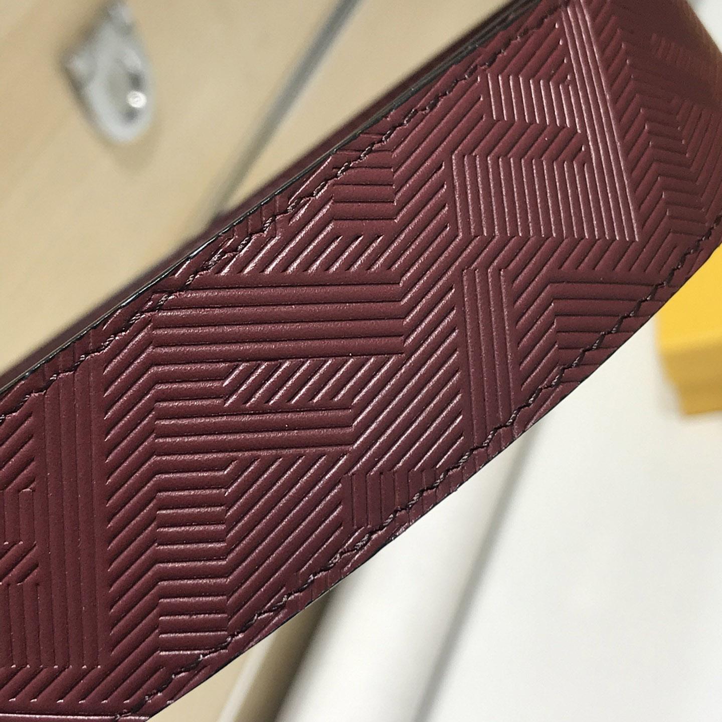 Fendi Edge Burgundy Leather Belt - FashionPlug