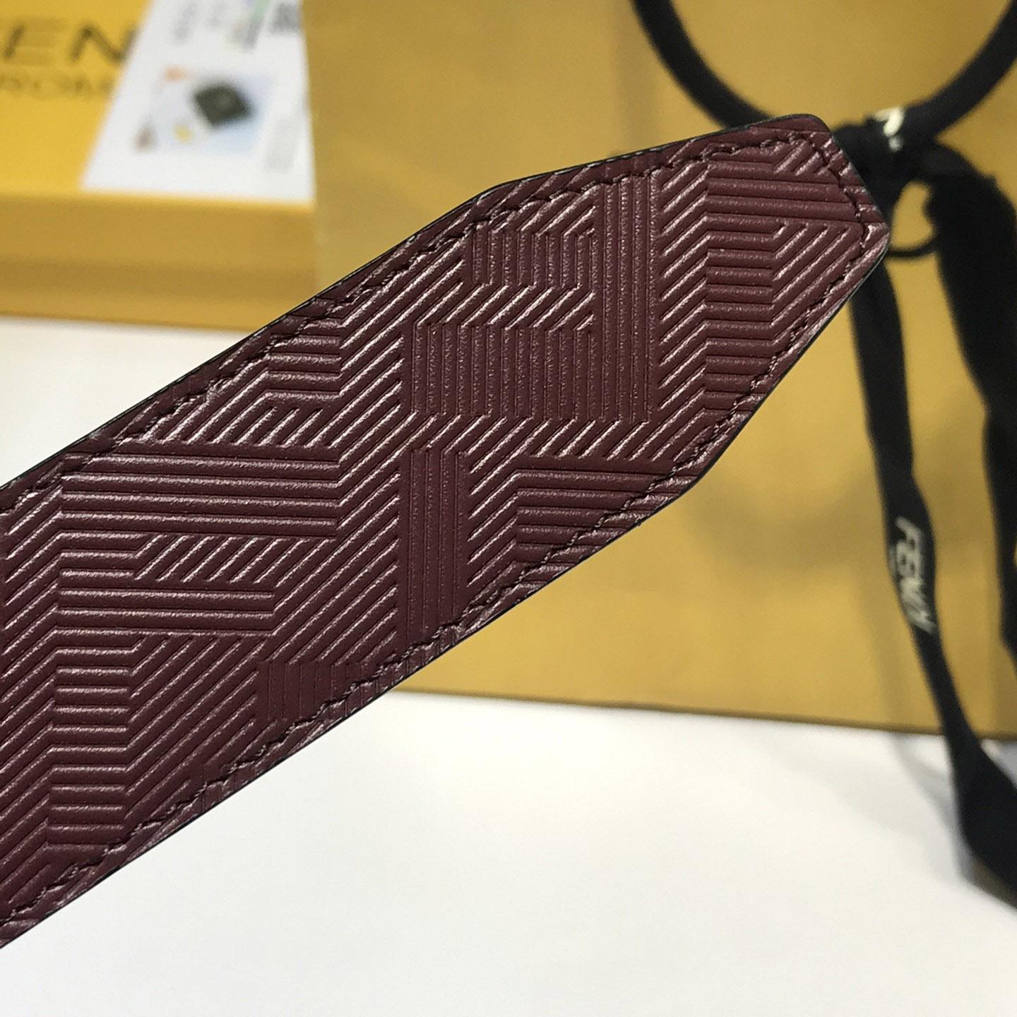 Fendi Edge Burgundy Leather Belt - FashionPlug