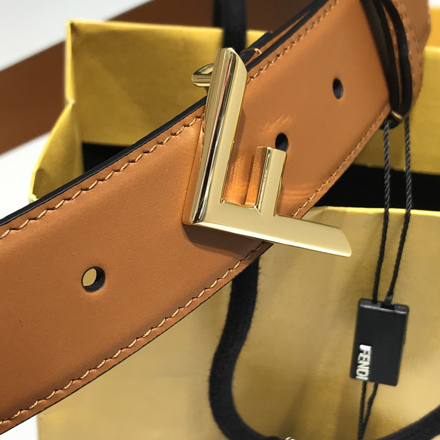 Fendi Brown Leather Belt - FashionPlug