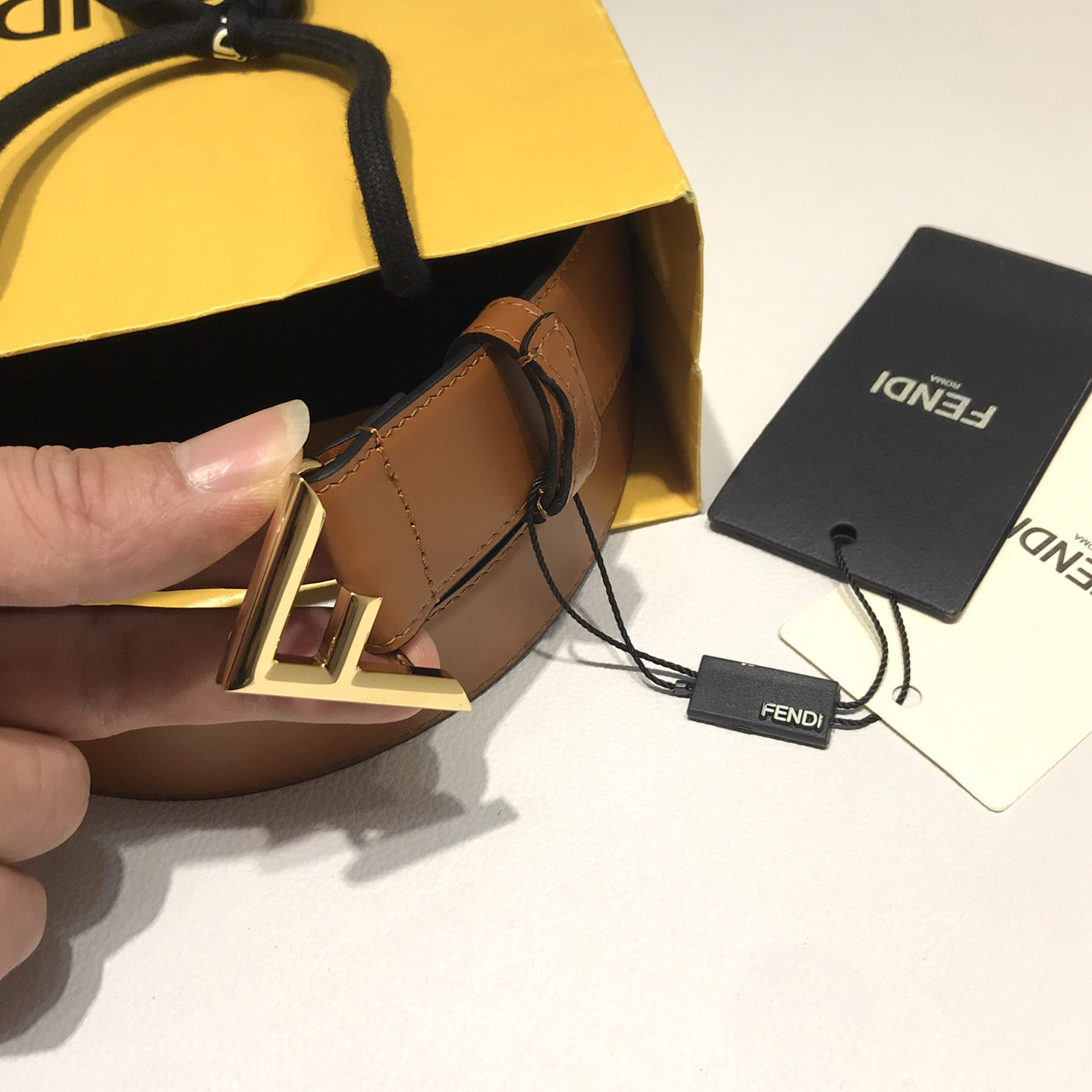 Fendi Brown Leather Belt - FashionPlug