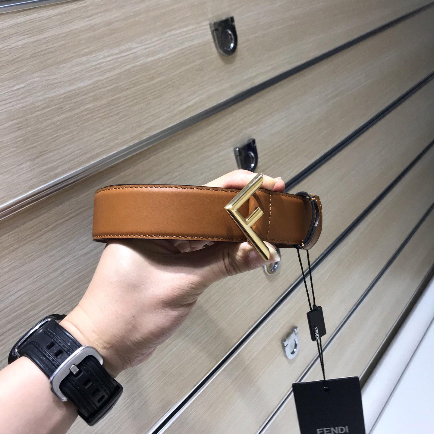 Fendi Brown Leather Belt - FashionPlug