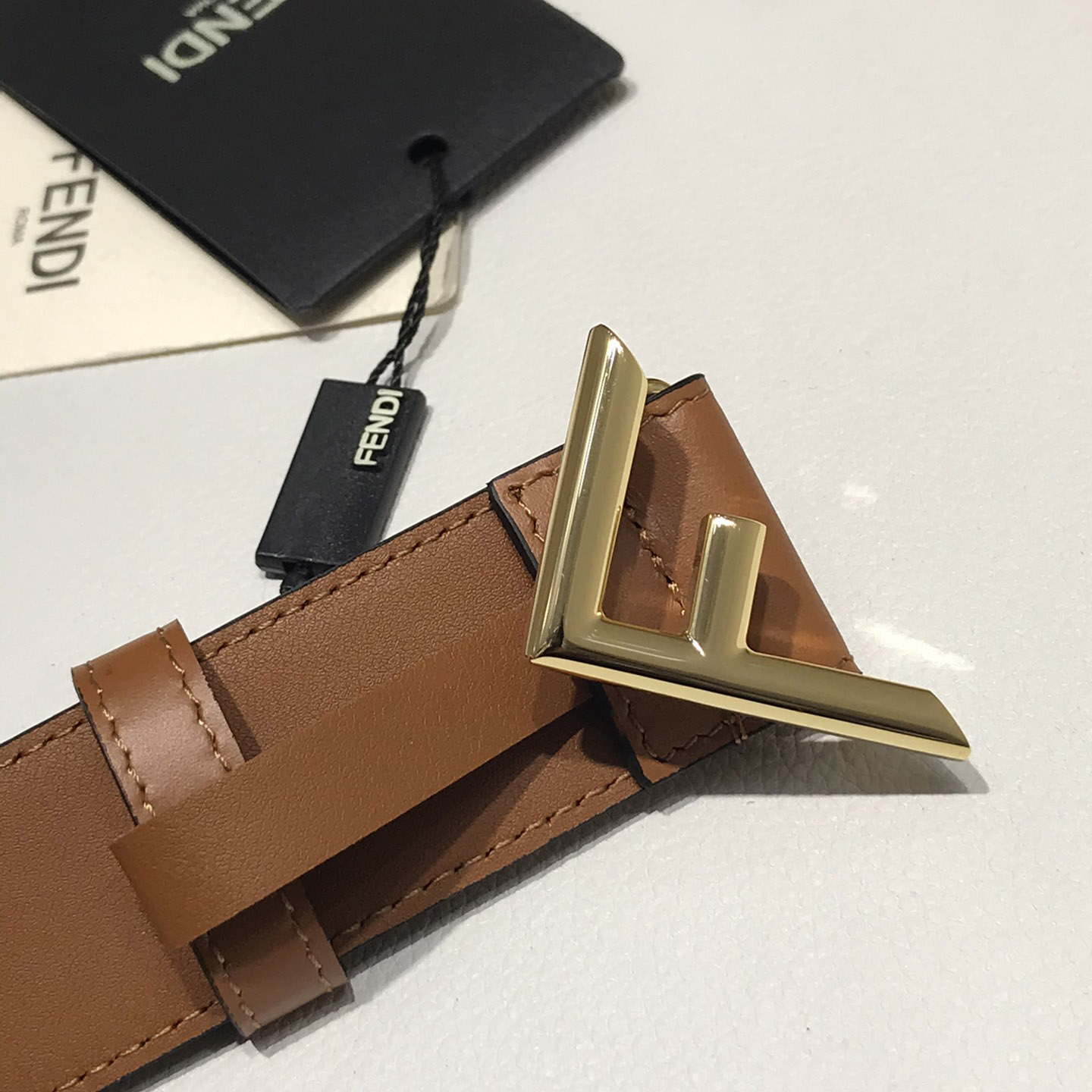 Fendi Brown Leather Belt - FashionPlug