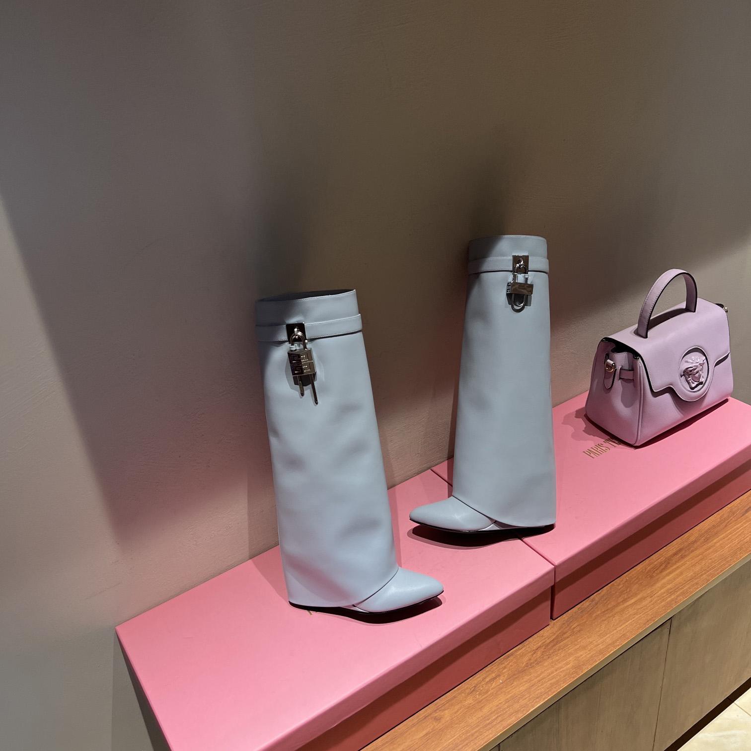Givenchy Shark Lock Boots In Leather  - FashionPlug