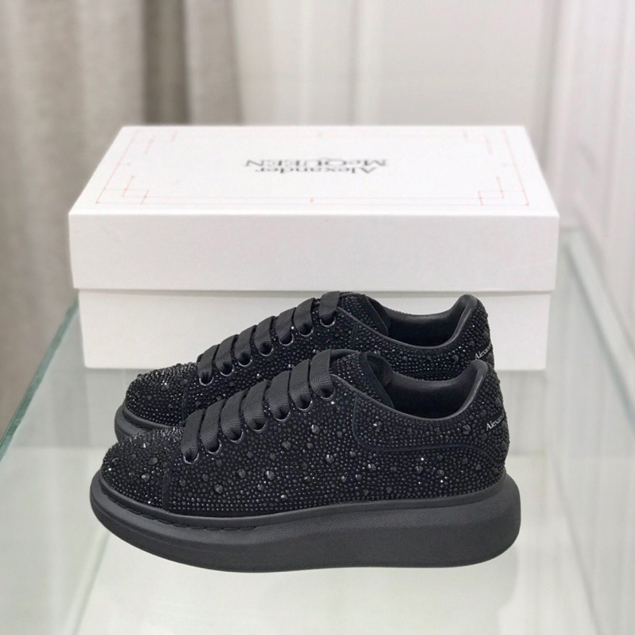 Alexander Mqueen Glitter Oversized Sneakers - FashionPlug