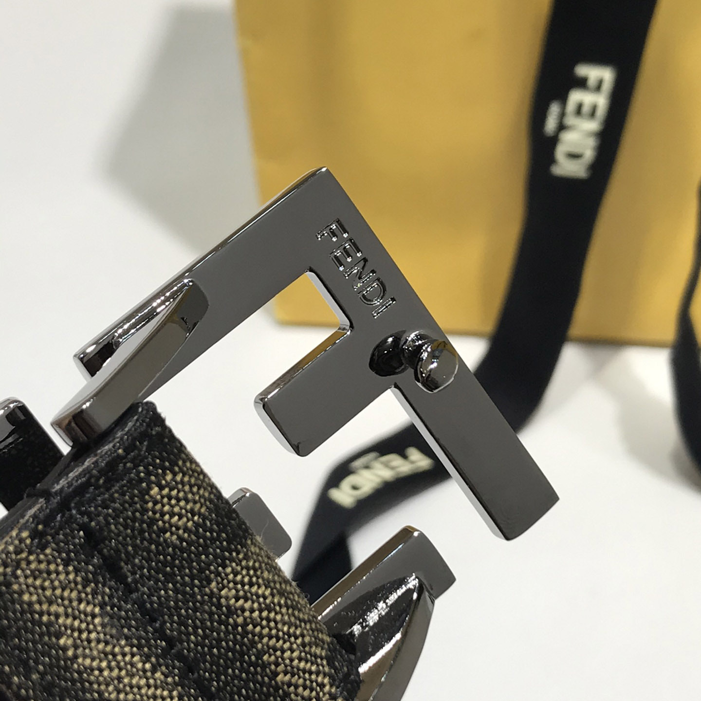 Fendi Brown Fabric Belt - FashionPlug