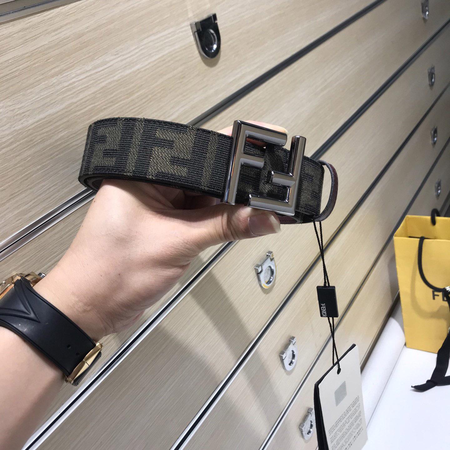 Fendi Brown Fabric Belt - FashionPlug