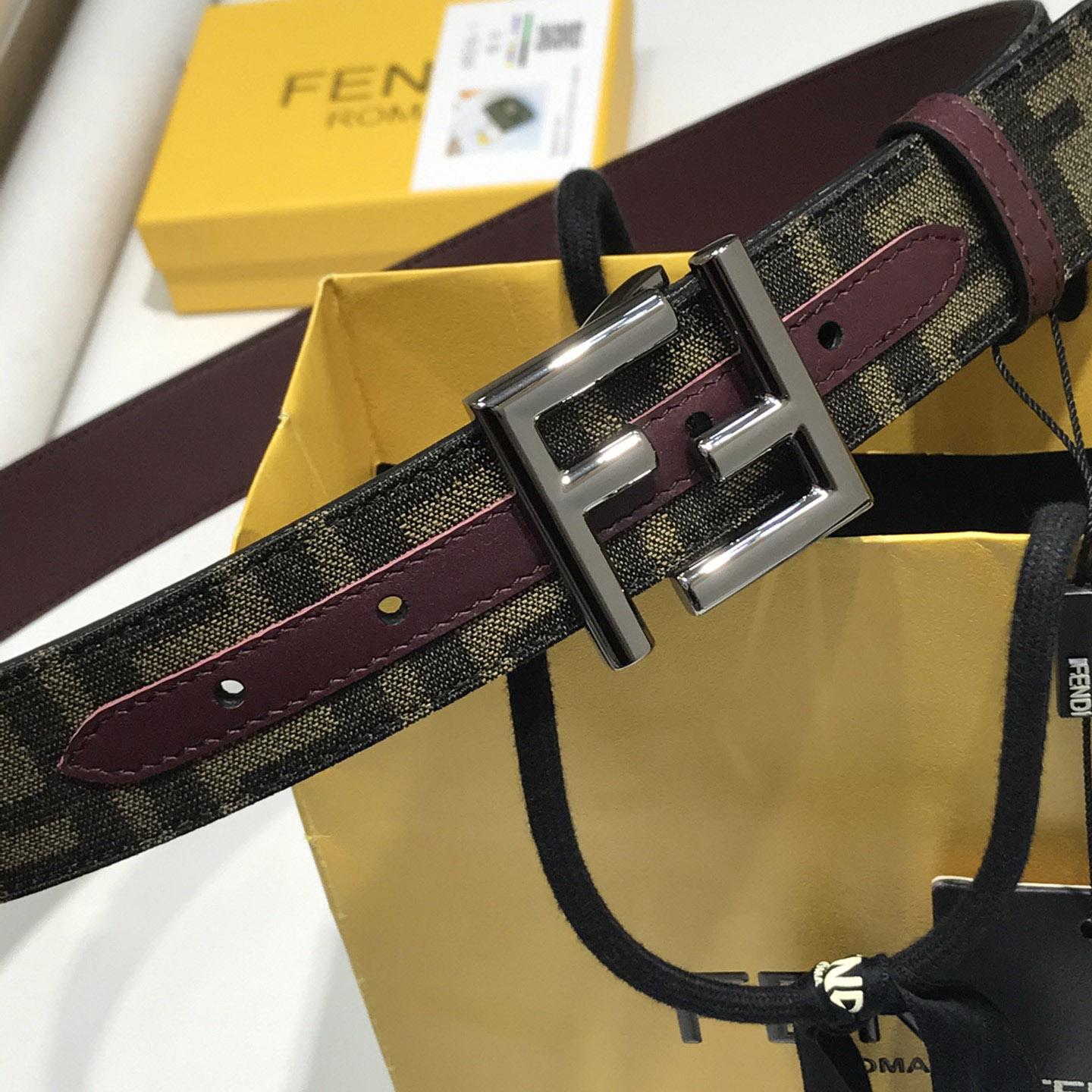 Fendi Brown Fabric Belt - FashionPlug