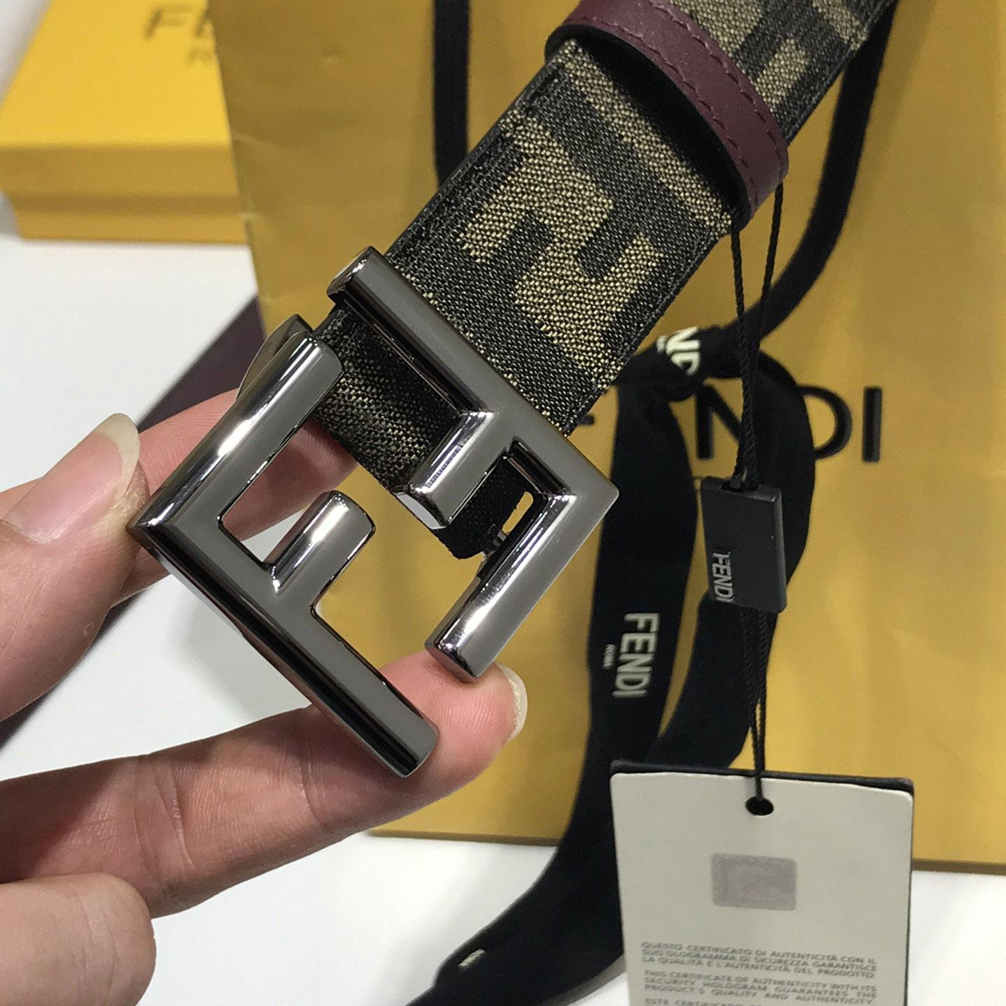 Fendi Brown Fabric Belt - FashionPlug