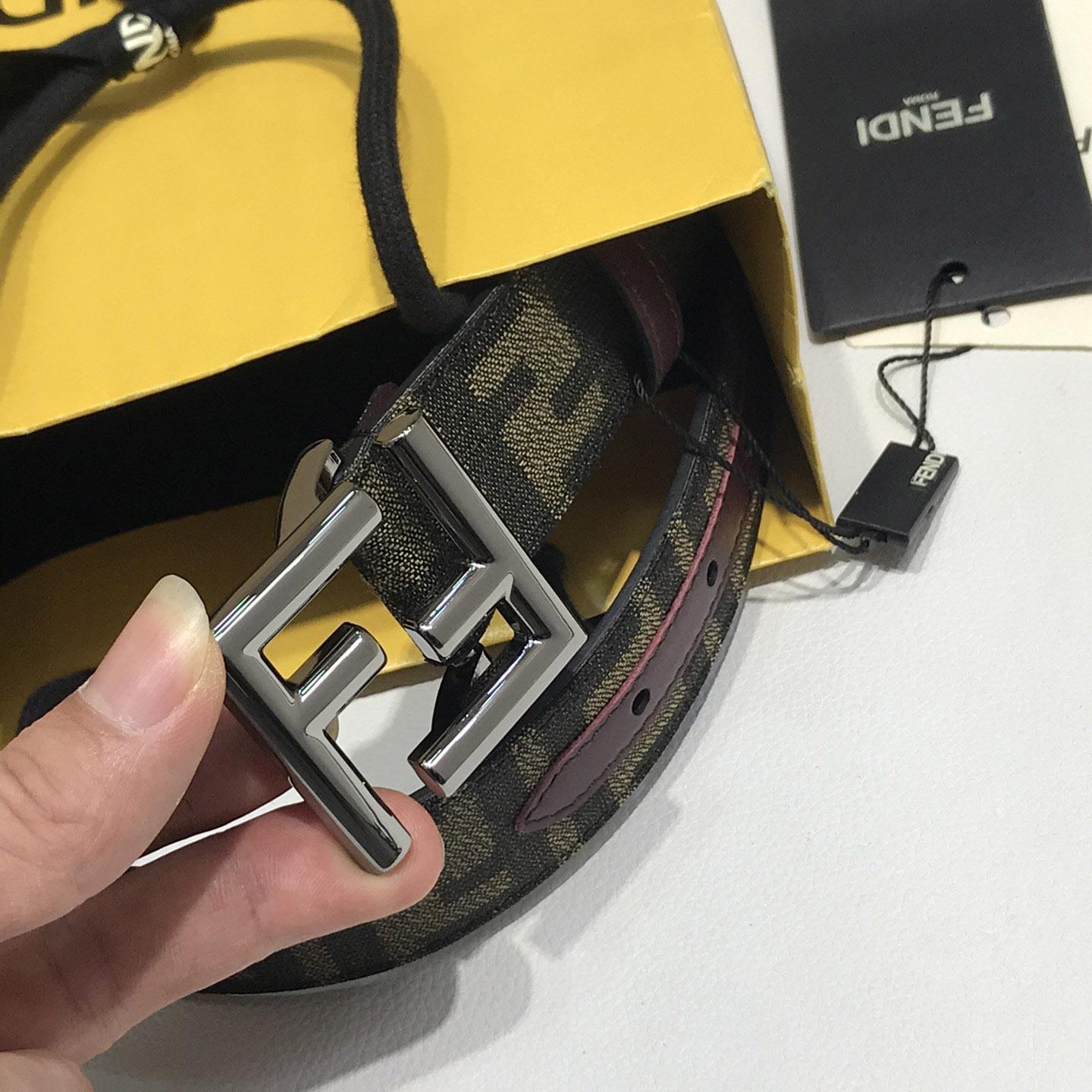 Fendi Brown Fabric Belt - FashionPlug