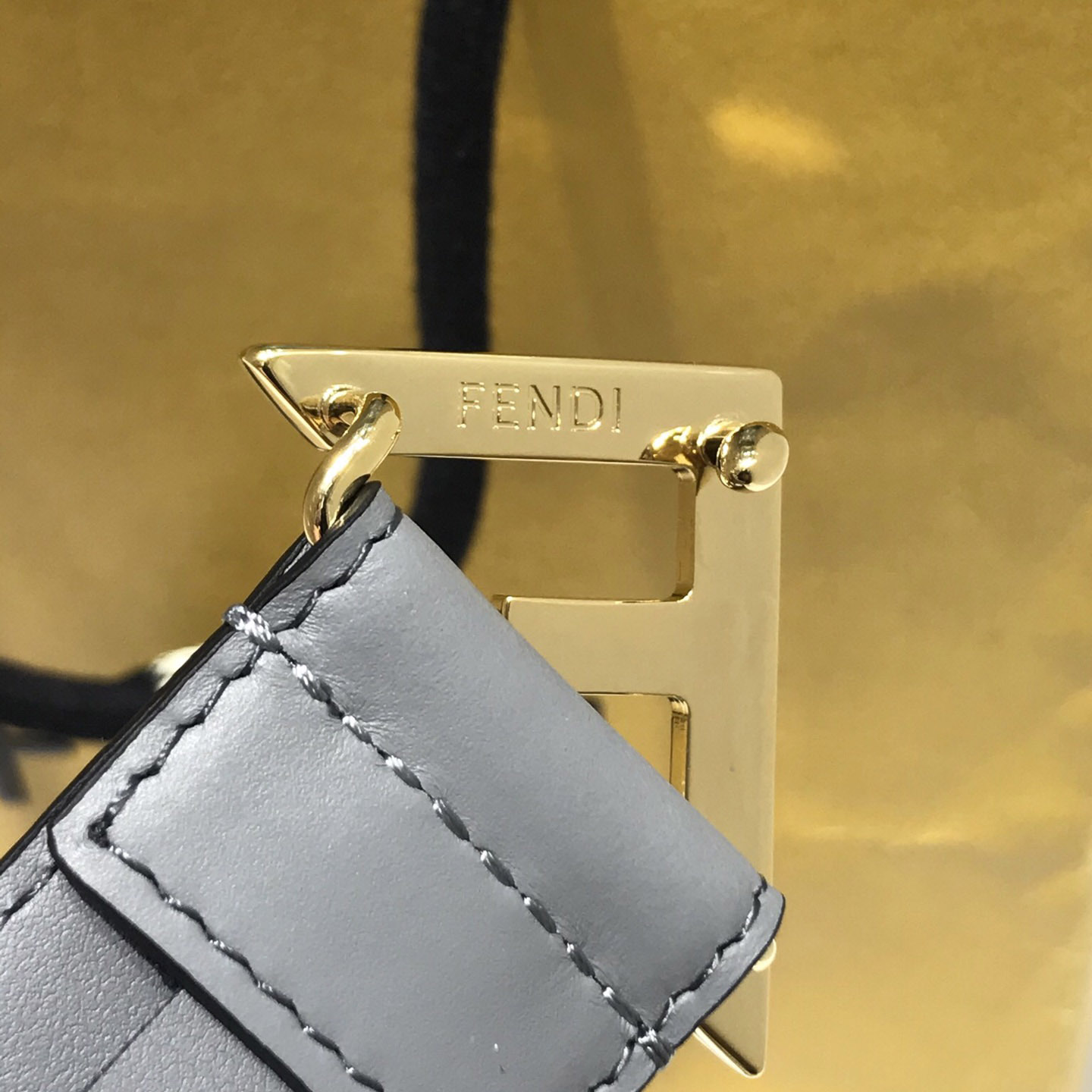 Fendi Pale Gray Leather Belt - FashionPlug