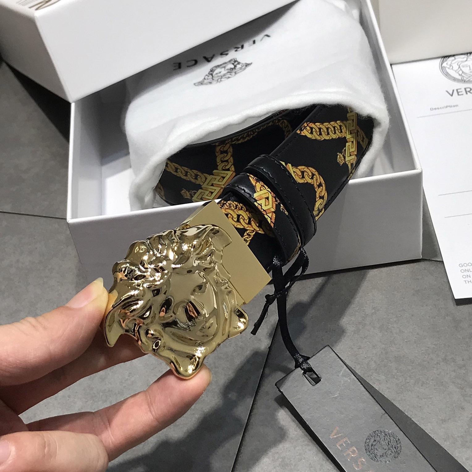 Versace Barocco Reversible Leather Belt  - FashionPlug