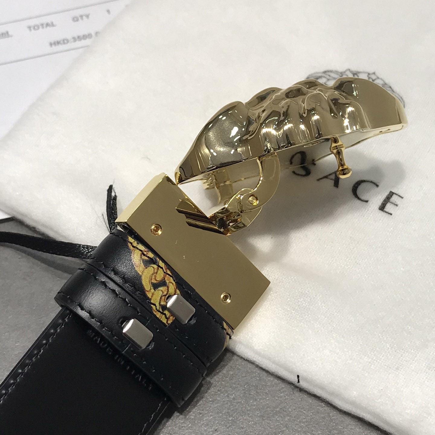 Versace Barocco Reversible Leather Belt  - FashionPlug