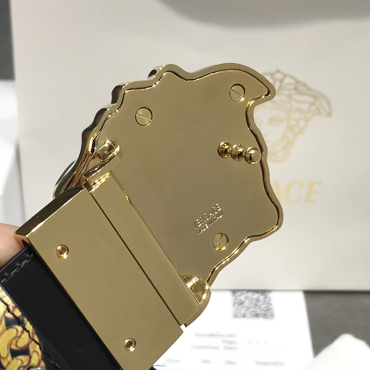 Versace Barocco Reversible Leather Belt  - FashionPlug