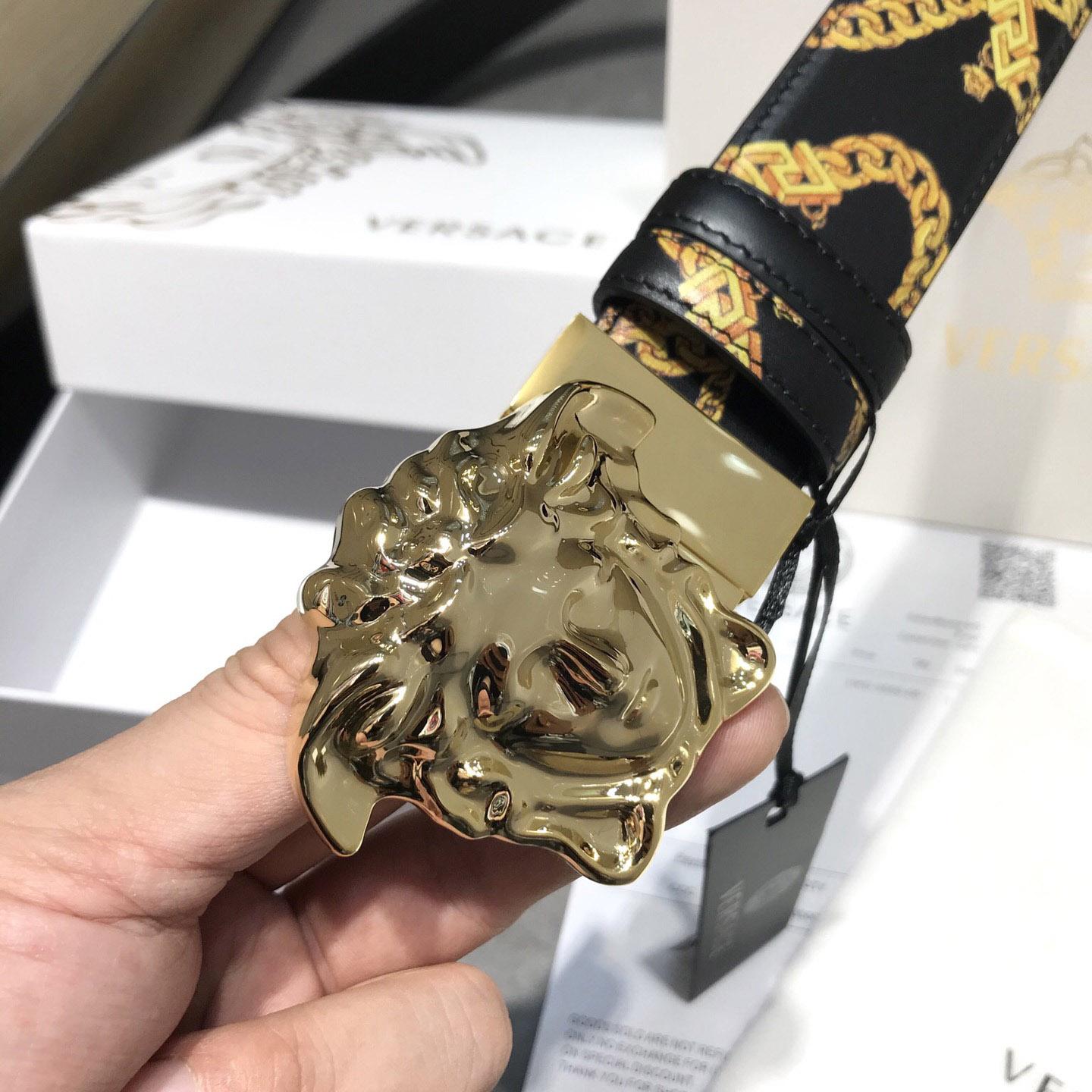 Versace Barocco Reversible Leather Belt  - FashionPlug