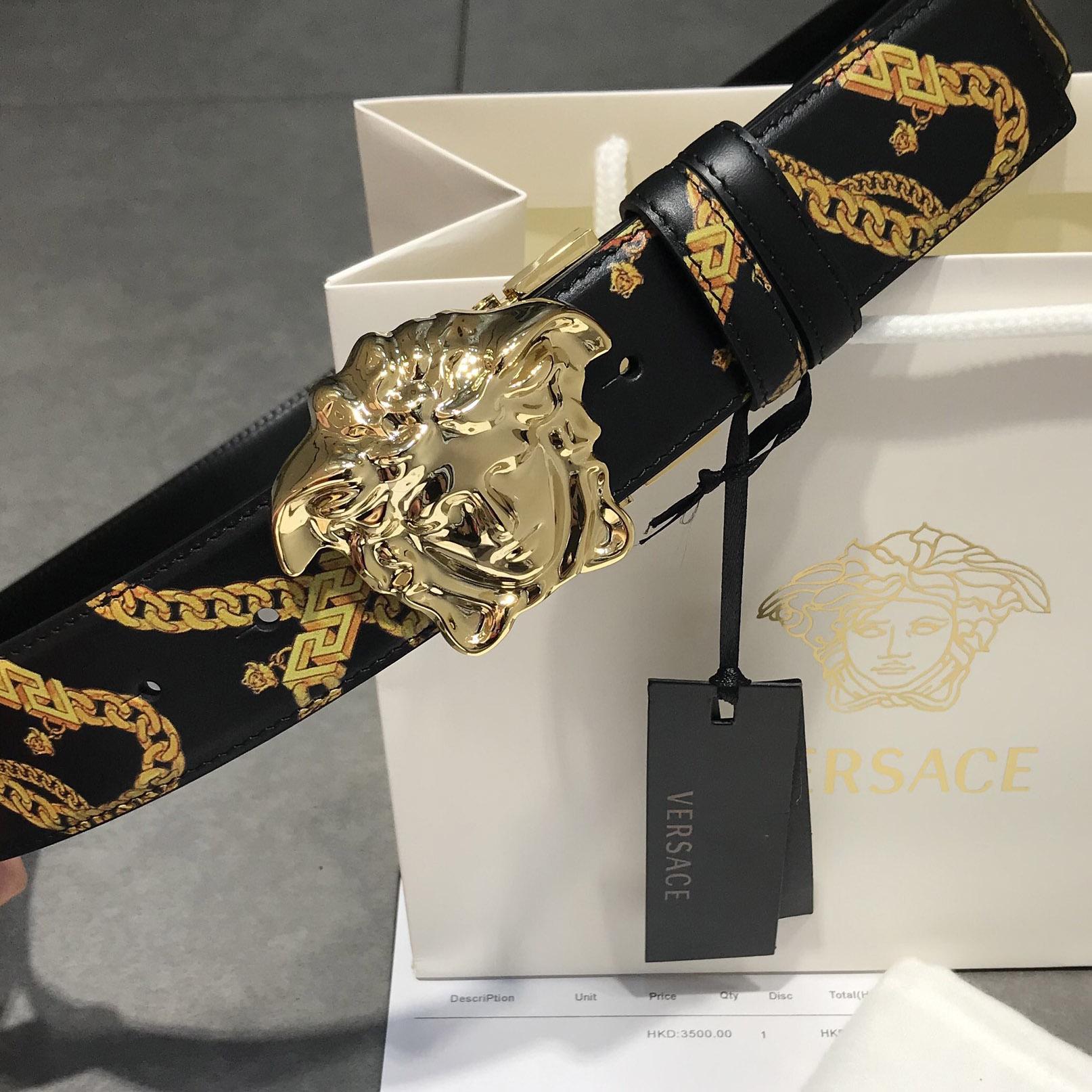 Versace Barocco Reversible Leather Belt  - FashionPlug