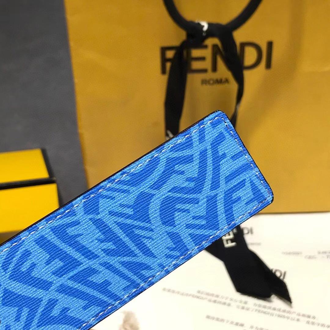 Fendi Blue Leather Belt - FashionPlug