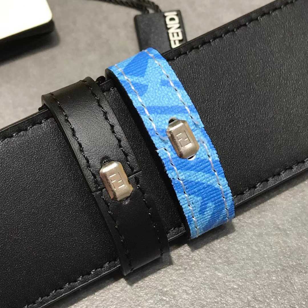 Fendi Blue Leather Belt - FashionPlug