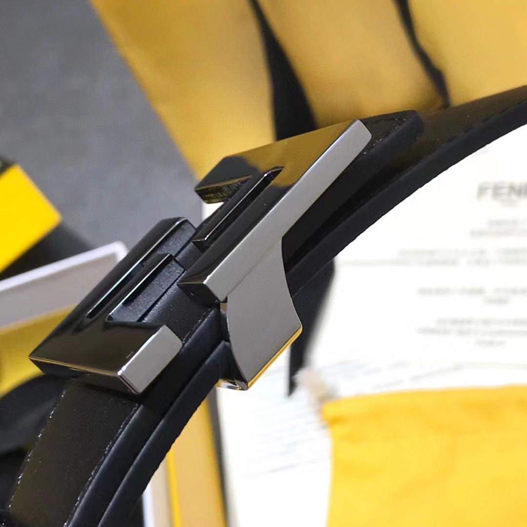 Fendi Blue Leather Belt - FashionPlug