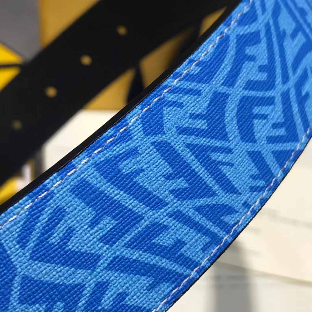 Fendi Blue Leather Belt - FashionPlug