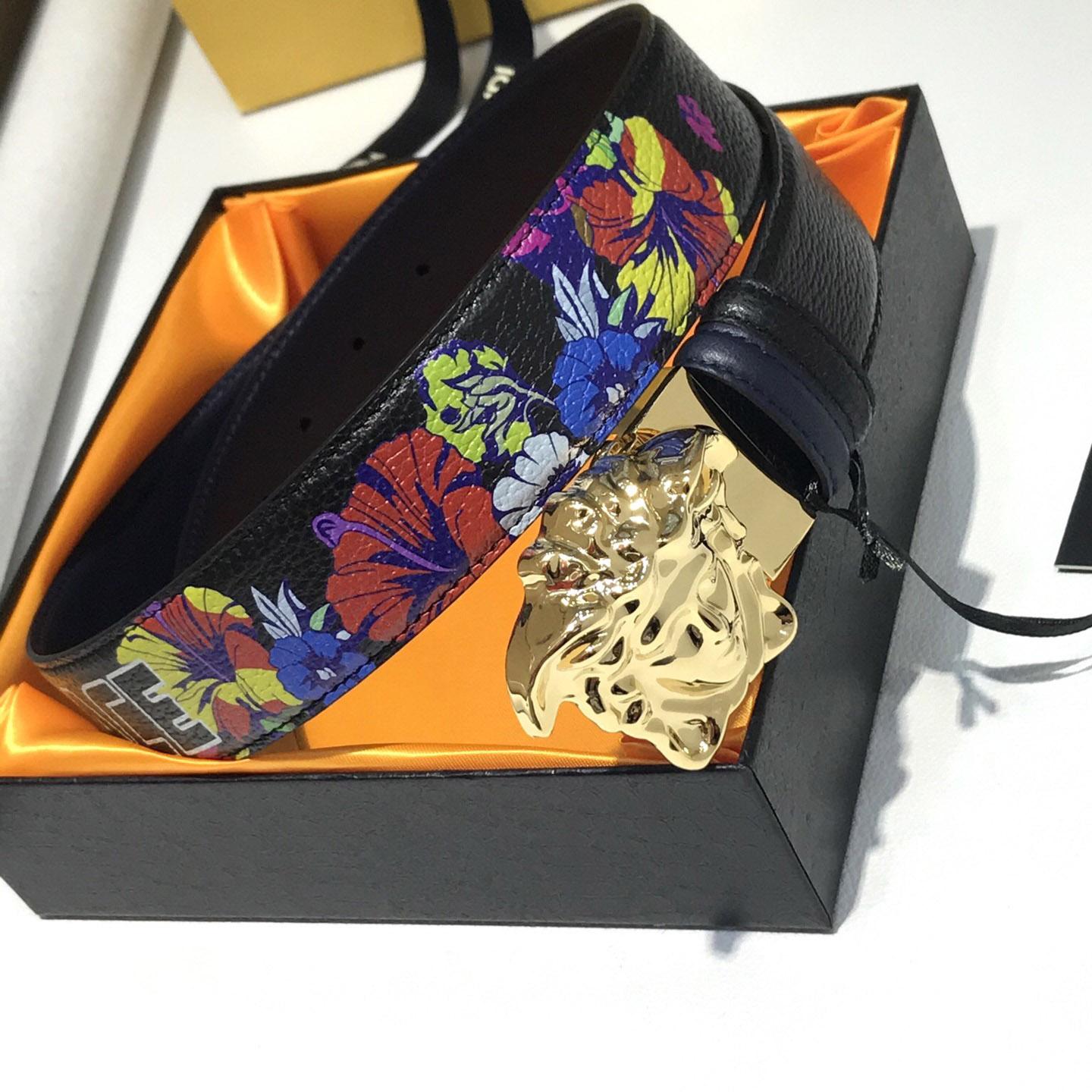 Versace Reversible Leather Belt  - FashionPlug