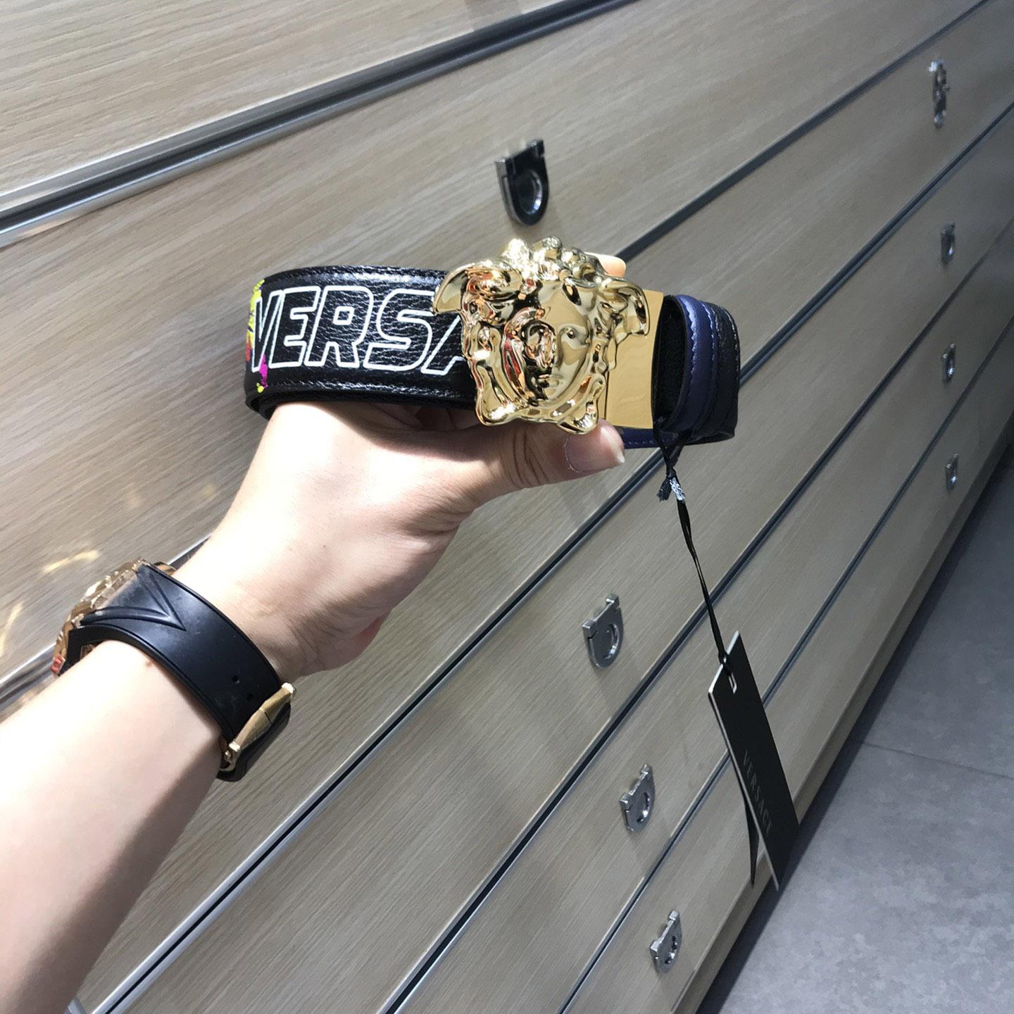 Versace Reversible Leather Belt  - FashionPlug