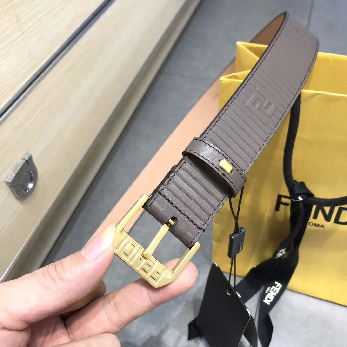 Fendi Brown Leather Belt - FashionPlug