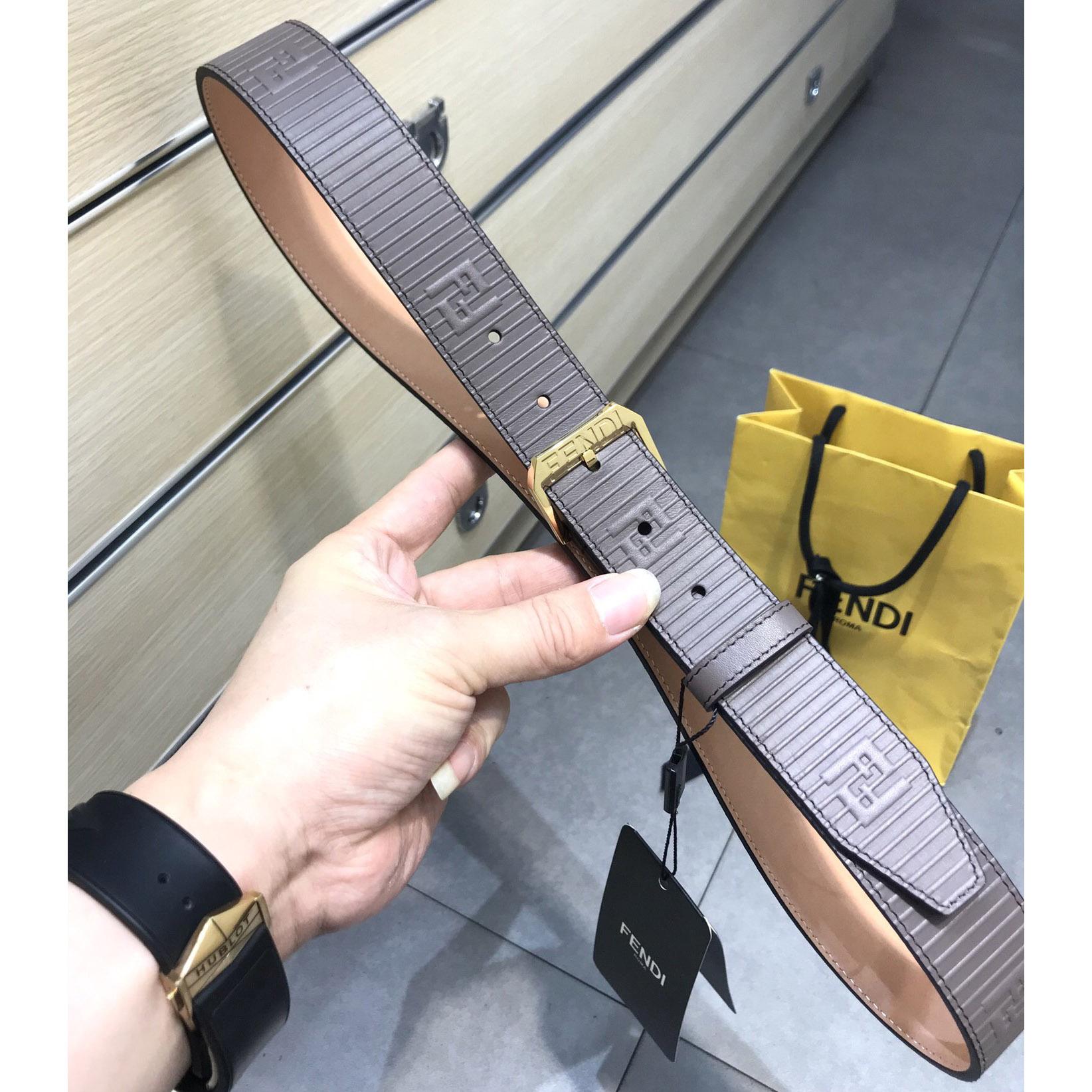 Fendi Brown Leather Belt - FashionPlug